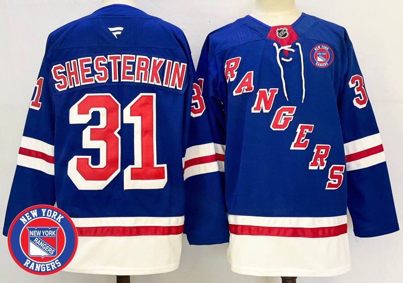 Men New York Rangers #31 Shesterkin Blue Fanatics 2025 NHL Jersey style 4->new york rangers->NHL Jersey